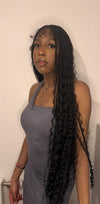 Full Lace 36 Inches Black Boho Goddess Wig